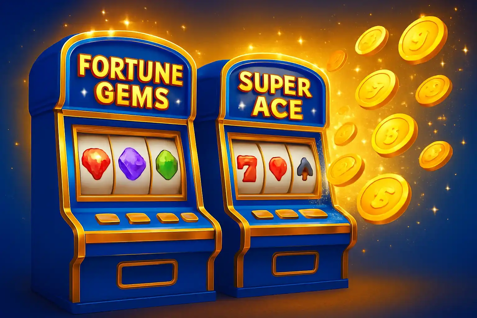 Bright Philippine casino slot machines with JILI symbols and exploding gold coins